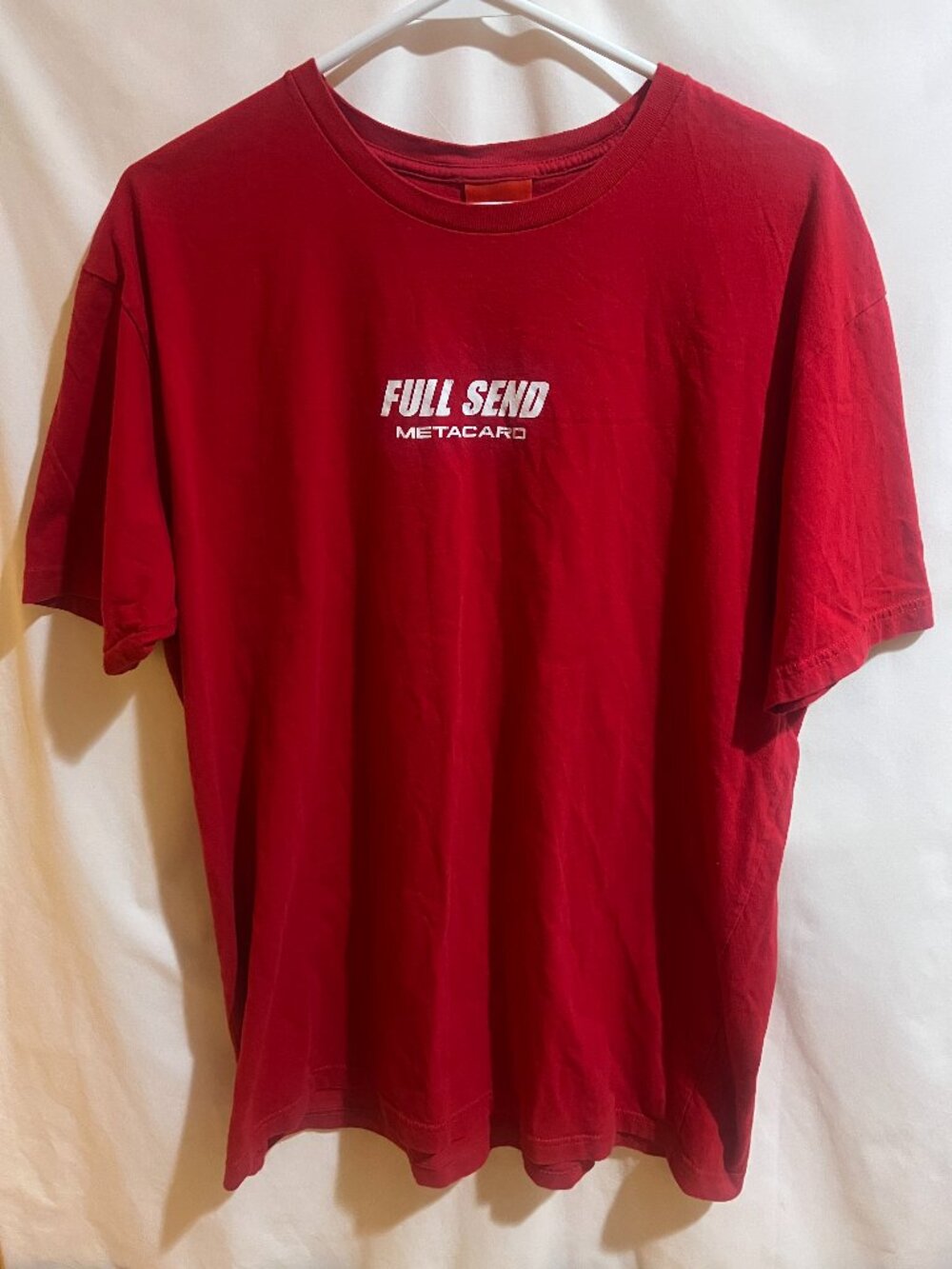 FULL SEND Metacard Red T-Shirt Size XL Used Good Condition $20